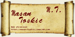 Mašan Toskić vizit kartica